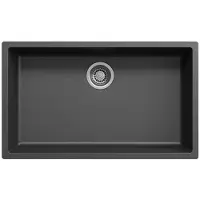 Pure.Sink Keukenwastafel 70x40 cm, zwart, inbouw- en opbouwmodel,