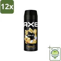 Axe - Deodorant Bodyspray - 48hrs Fresh - Gold - Oud Wood & Fresh Vanilla - 150 ml - Voordeelverpakking - 12 stuks - Deodorant -