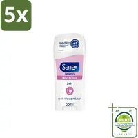 Sanex 5 x – Deodorant Stick – Dermo Invisible – 65 ml - Grootverpakking - Onzezichtbare Deodorantstick - Deodorantstick - Onzichtbare Deodorant - Huidvriendelijke Deodorant - Langdurige Frisheid