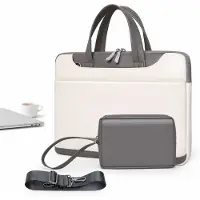 VHV -Laptophoes 14 inch - Stijlvolle en Duurzame Computertas en Sleeve in Stijlvol Grijs, Inclusief Bijpassend Accessoiretasje en Verstelbare Schouderband - Ideaal voor Werk en Studie