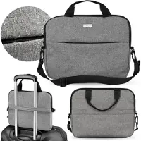 Sarcia.eu ZAGATTO WATERDICHTE laptoptas 15,6 inch, grijze schoudertas, LICHTE hoes met rits