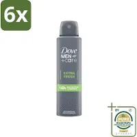 Dove Men+Care - Extra Fresh - Deospray - Anti-Transpirant - 150 ml - Voordeelverpakking - 6 stuks - Men+Care - Extra Fresh
