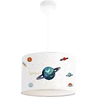Lux.pro Kinder hanglamp Rugby wit met planetair motief