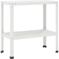 vidaXL Planttafel 60 x 40 x 80 cm Gepoedercoat staal Wit