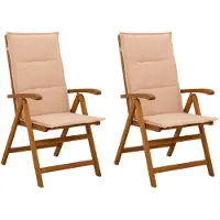 vidaXL Ligstoelen voor Tuin 2 st Naturel Massief Acacia Hout