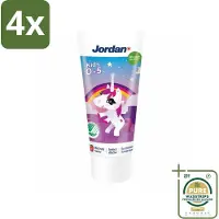 Jordan Tandpasta Kids 0-5 jaar 50 ml - Voordeelverpakking - 4 stuks - Melkgebit beschermen - Gaatjes voorkomen
