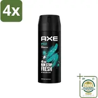 Axe - Deodorant Bodyspray - 48hrs Fresh - Apollo - Sage & Cedarwoord - 150 ml - Voordeelverpakking - 4 stuks - 48 uur bescherming - Frisheid