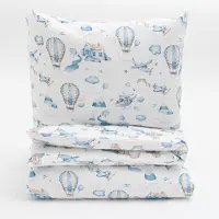 NEW BABY katoenen wiegset 90x120 cm blauw - Babydekbedset