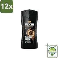 Axe - 3-in-1 Douchegel - Dark Temptation - Dark Chocolate - 12hrs Long Lasting Scent - 250 ml - Voordeelverpakking - 12 stuks - Douchegel -
