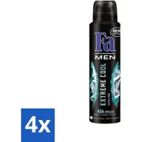 Fa Men - Extreme Cool - Deodorant Spray - Coolend - 150 ml - Voordeelverpakking - 4 stuks