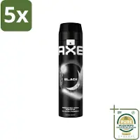 Axe 5 x XL - Deodorant Bodyspray - 48hrs Fresh - Black - Frozen Pear & Cedarwood - 200 ml - Grootverpakking - Deodorant - Lichaamsgeur - Frisheid - Bevroren Peer - Cederhout
