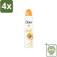 Dove - Deospray - Passievrucht & Citroengras - 150 ml - Voordeelverpakking - 4 stuks - Passievrucht - Citroengras