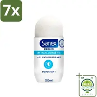 Sanex 7 x Dermo - Deodorant Roller - Hypoallergeen - 48h Anti-Transpirant - 50 ml - Grootverpakking - - Deodorant - Antitranspirant - Hypoallergeen - 48 Uur Bescherming