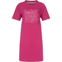 Irresistible Dames Nachthemd - Korte Mouwen - Fuchsia - Maat S