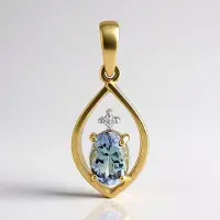 Cavill - Gouden Hanger 9 Karaat Geelgoud - Onverhitte Groene Ovale Tanzaniet 0,621 ct - Elegante Sieraad Met Zirkoon Accent 0,64 ct