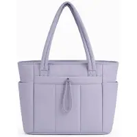 VHV - Laptoptas Dames 15,6 Inch - Gewatteerde Handtas van 20 Liter met Laptopvak en 8 Binnenvakken - Voor Werk en Reizen - Paars
