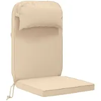 vidaXL Kussen voor Adirondack-stoel 100% Polyester Crèmekleurig