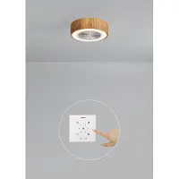 Create - Stille plafondventilator 40W Ø50 cm met verborgen bladen en LED-verlichting - S - Met licht - Controller voor wandmontage - WIND CLEAR EASY