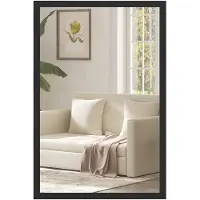 HOMCOM Wall Mirror-MDF, Glas-40L x 2B x 60H cm-Schwarz
