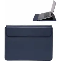 VHV Laptophoes 14.1 Inch - Laptoptas - Laptopsleeve - Waterafstotende -PU Sleeve met Polssteun en Magnetische Sluiting - Blauw