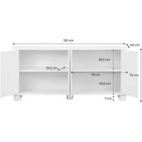 Sweeek Dressoir houtdecor 4 deuren 155cm Beige