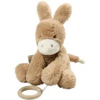 Nattou LouLou Muziekknuffel Ezel - Zachte Knuffel met Muziek - Baby Cadeau - 30 cm - Licht Karamel