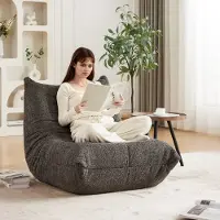 STILVORA Fauteuil - Eenpersoons Lounger - Zachte Chenille Met Hoog Elastisch Schuim - Voor Woonkamer, Slaapkamer En Speelkamer - Grijs