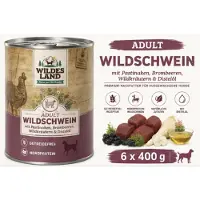 Wildes Land Dog Can Classic Wild Zwijn met Pastinaak - 6 x 400 g