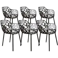 DS4U - Cast eetkamerstoel - Set van 6 - Zwart - Aluminium - Met armleuning