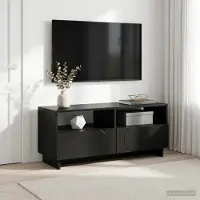 vidaXL Tv-meubel 90 x 34,5 x 40 cm Zwart Bewerkt hout