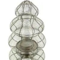 Gasper Kerst-windlicht Kerstboom Zilverkleurige Draad 33 cm