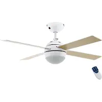 Eglo Ventilator Fan wit en hout met lamp