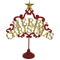 Newport Ornament Merry Christmas rood/goudkl. 28,5x8x35cm