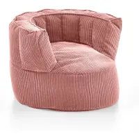 Furnilux Snuggle xxl roze corduroy beanbag stoel luxe loungestoel voor binnen