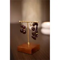 Zusss Heart Bracelet With Pearls Resin / Metaal Dark Choco