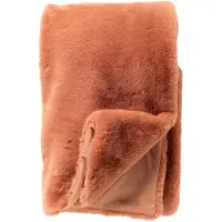 Dutch decor - ZINZI - plaid 140x180 cm - bontlook - effen kleur - Muted Clay - beige