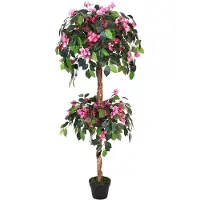 Decovego Kunstmatige bougainvillea met bloemen, kunstbloem, woondecoratie, realistisch in pot, 150 cm,