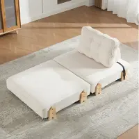STILVORA Fauteuil 90 x 86 x 84 Cm - Klapbaar En Om Te Vorm Tot Ligstand - Voor Woonkamer En Slaapkamer - Cord - Beige