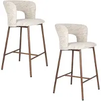 Housecraft living Chelsea Barkrukken rugleuning 67 cm Beige - Set van 2
