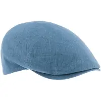 Herman casquette plate unie bleu de fabrication italienne avec dessous de la visière imprimée