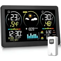 SP Weerstation - Weerstation Binnen en Buiten - Thermometer Hygrometer - Zwart - 22cm x 15cm x 8cm