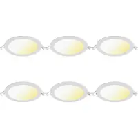 BES LED LED Downlight Inbouwspot 6 Stuks - Brinton Thin - 15W 1440lm 120° Bundelhoek - Aanpasbare Lichtkleur 3000K-4000K-6500K - IP40 - Rond - Wit - Ø198mm Buitenmaat - Ø175mm Zaagmaat