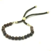 Ancient Wisdom 18K vergulde edelsteen mos armband - Picasso Jasper
