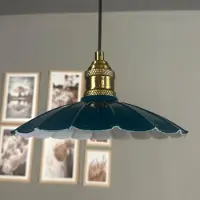 Bamyum Risso hanglamp, industriële Modern stijl, Ø35 cm, zeegroen metalen lamp