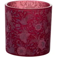 Mars & More Theelichthouder fluwelen bloemen bordeaux medium 10cm