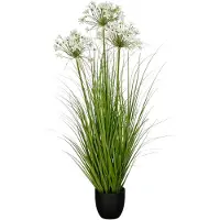 Mica Decorations Allium Ampeloprasum Kunstplant 110 cm - Kunstplant met Witte Bloemen - Decoratie voor Interieur en Tuin - Onderhoudsvriendelijke Plant in Pot - Potdiameter 35 cm