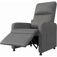 Happiq Elektrische Relaxfauteuil - Verstelbare Rugleuning met Massage en Verwarming - voor woonkamer en home theater - Grijs PU Leer - Zwart