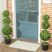 HAUSS SPOLE Kunstplant In Pot – Dubbele Bolvormige Vorm – 100 Cm – Kunststof – Groen – Voor Binnen En Buiten – UV-Bestendig En Onderhoudsarm