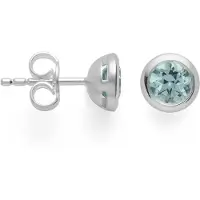 Bastian Inverun Bastian - Zilveren oorknoppen met blauwe topaas - 925 Sterling Zilveren Oorknoppen - Blauwe Topaas 1,02 ct