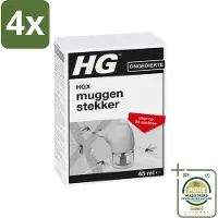 Hg X - Muggenstekker - Continue Bestrijding - Inclusief Stekker - 54 Nachten - 45 ml - Voordeelverpakking - 4 stuks - Muggen afweren - Muggenstop